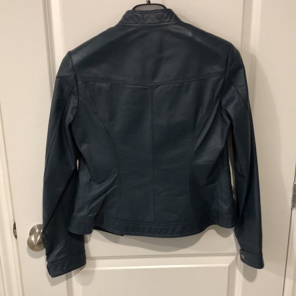 DANIER LEATHER JACKET BLUE - Picture 5 of 5